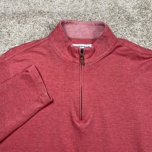 Mizzen Main Sweater Mens XL Red Pink Quarter 1/4 Zip Golf Pullover Performance